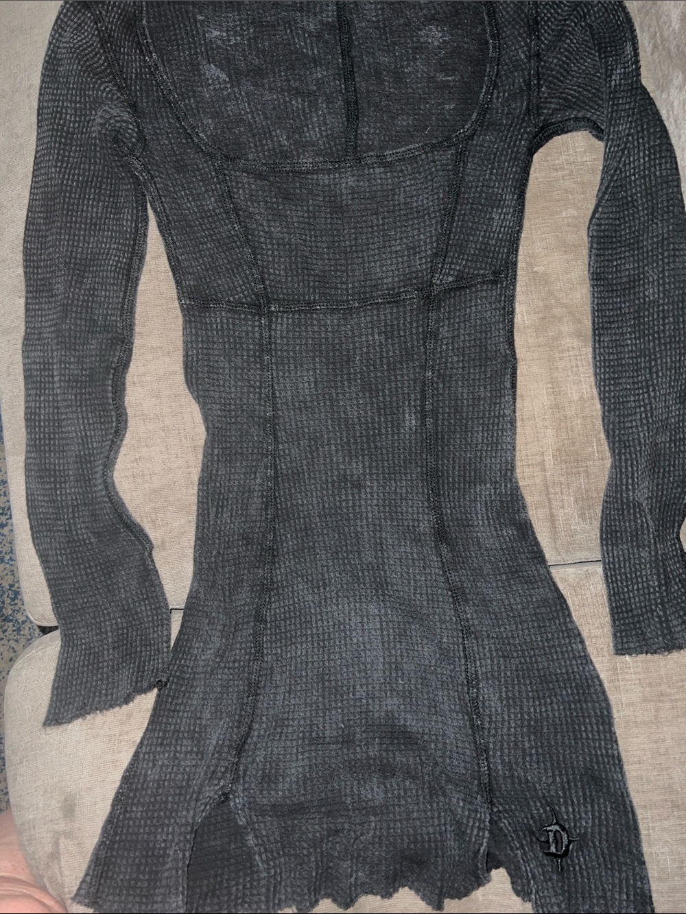 Women's Black Thermal Long Sleeve Dress